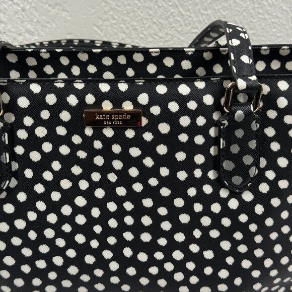 Kate Spade Laurel Way Dally Tote Bag Musicaldot Black White Small Shoulder Bag - Picture 4 of 12